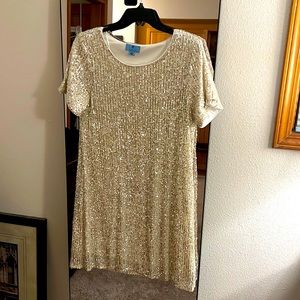 CeCe off white size large sequin dress